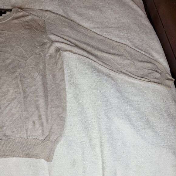 Black 1826 Brown Sweater Mens Beige Size XXL 100% Merino Wool Made Italy Winter - Picture 4 of 16